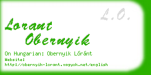 lorant obernyik business card